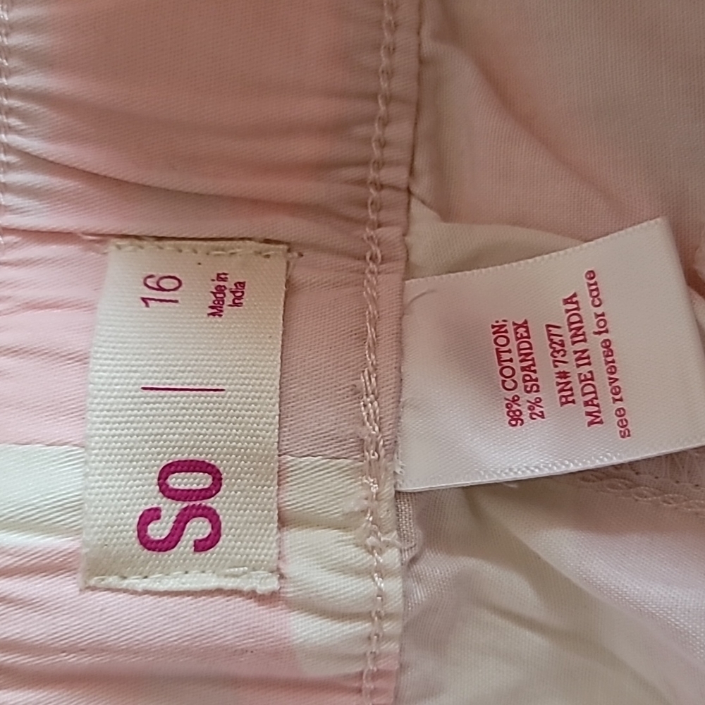 Girl's Belted Pink and White Camo Cargo Pants, Size, 16 - Picture 3 of 4